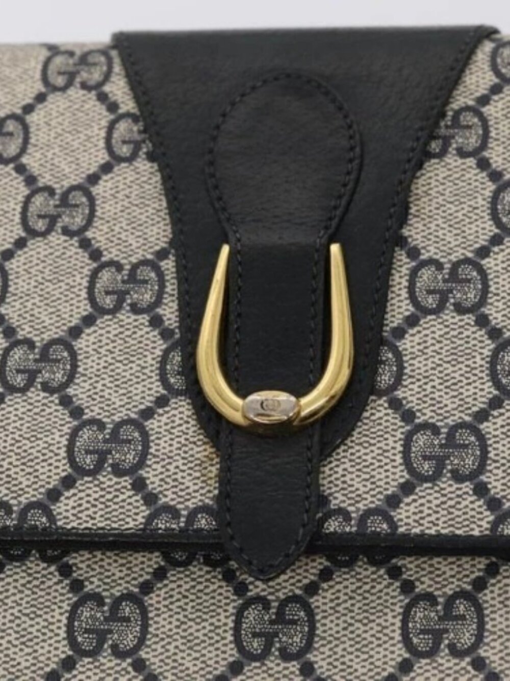 GUCCI GG Supreme Shoulder Bag PVC Leather Navy Gold 94 02 050 Auth ep5428 - Picture 13 of 16